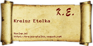 Kreisz Etelka névjegykártya